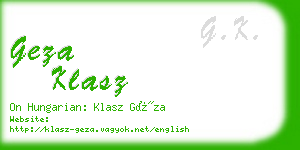 geza klasz business card